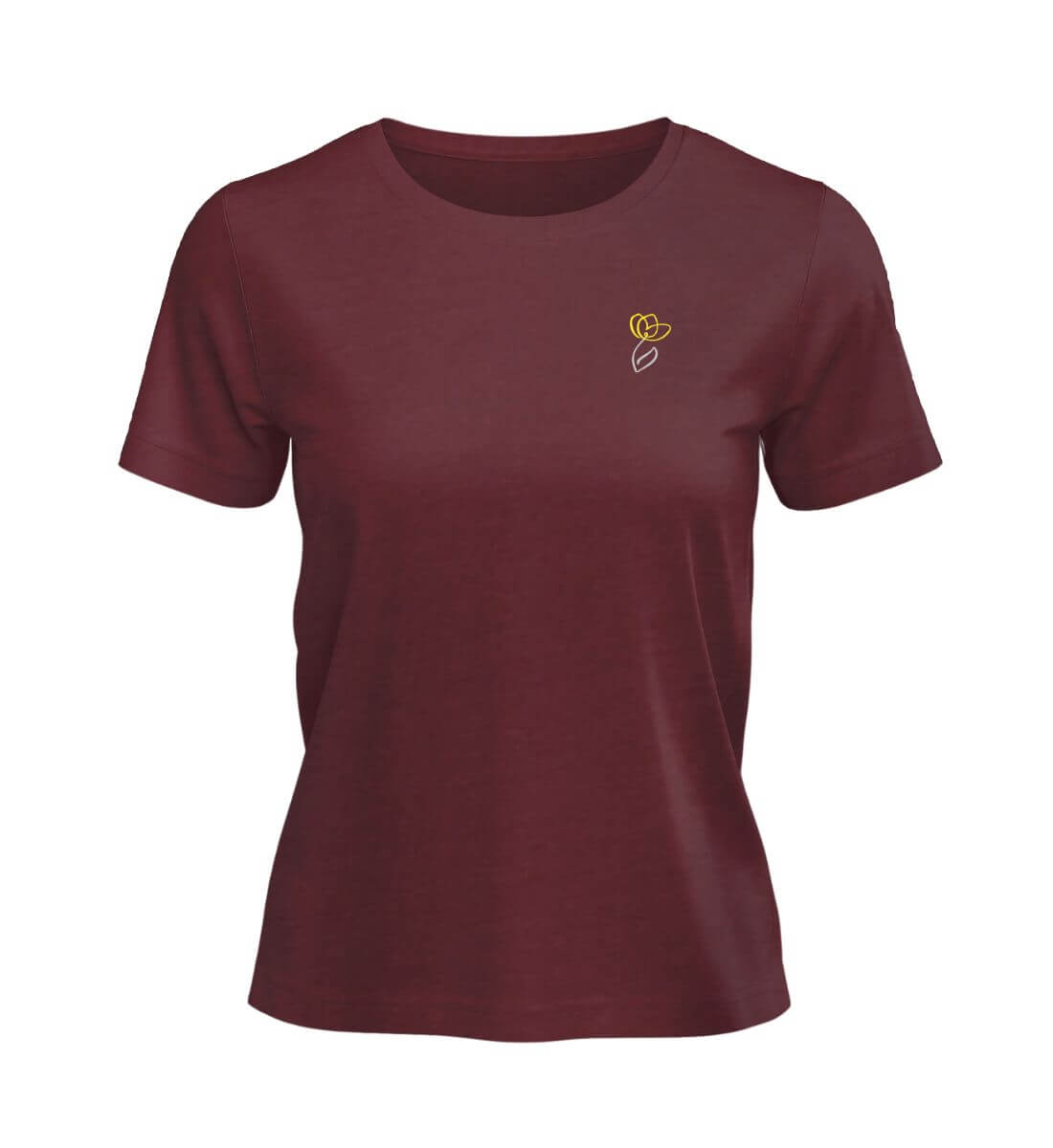 Tulpen Stick | Damen Premium Organic T-Shirt | Farbe: Burgundy | Rad&Rucksack