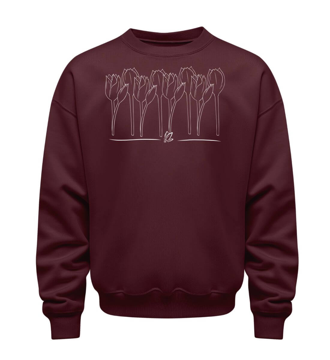Tulpen | Unisex Organic Pullover | Farbe: Burgundy | Rad&Rucksack