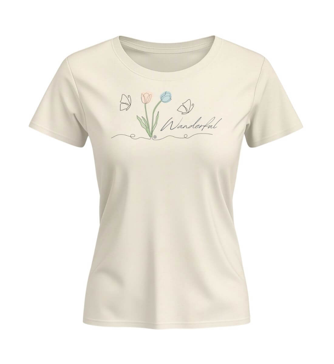 Tulpen Wanderful | Damen Premium Organic T-Shirt (Fitted) | Farbe: Natural Raw | Rad&Rucksack