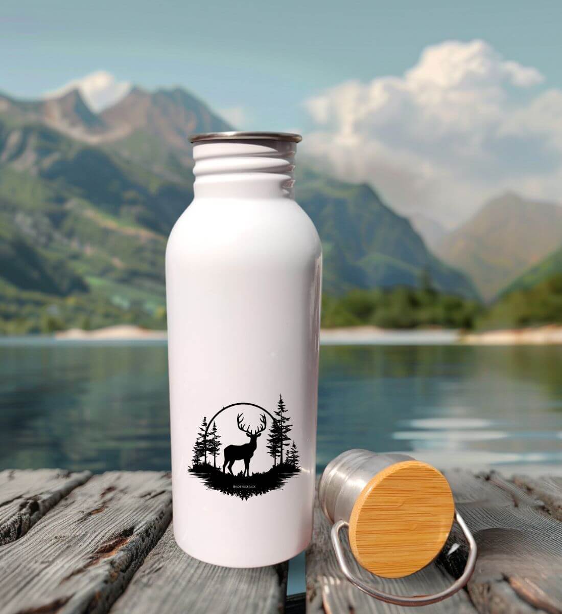 Wald Hirsch | Edelstahl Trinkflasche | Größe: 600ml | Rad&Rucksack