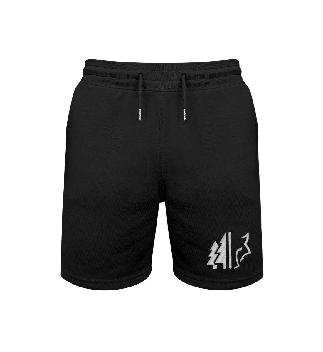 Wald Wolf Stick | Unisex Organic Shorts | Farbe: Schwarz | Rad&Rucksack