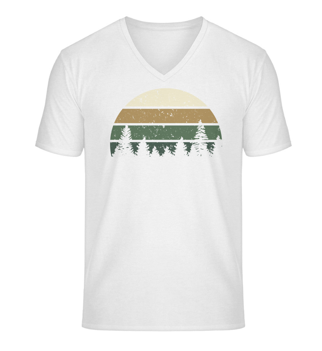 Wald | Herren V-Neck Premium Organic T-Shirt | Farbe: White | Rad&Rucksack