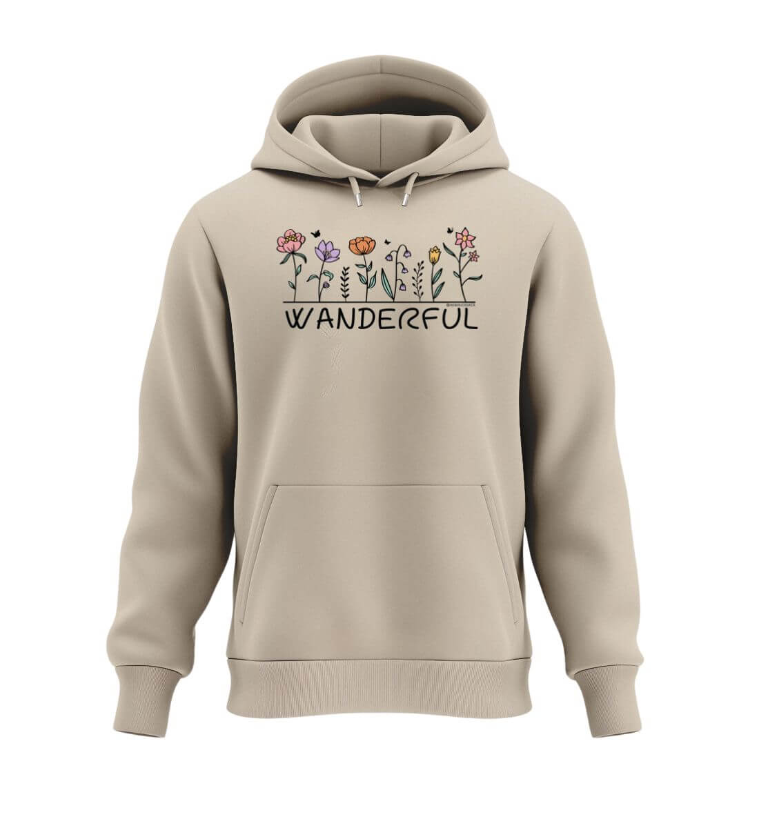 Wanderful | Unisex Organic Hoodie | Farbe: Desert Dust | Rad&Rucksack