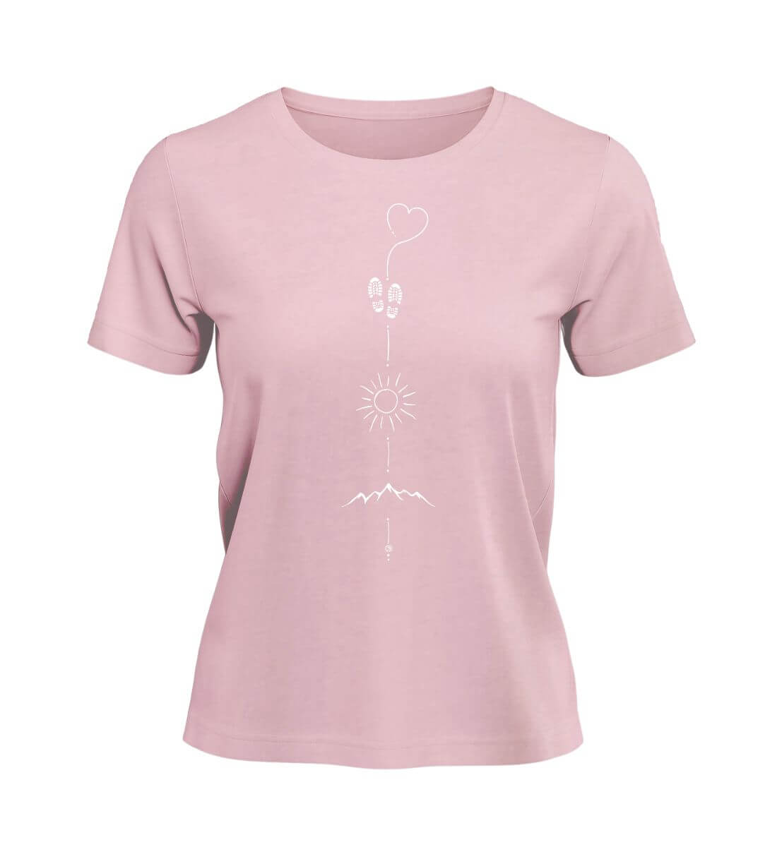 Wandern Sonne Berg | Damen Premium Organic T-Shirt | Farbe: Cotton Pink | Rad&Rucksack