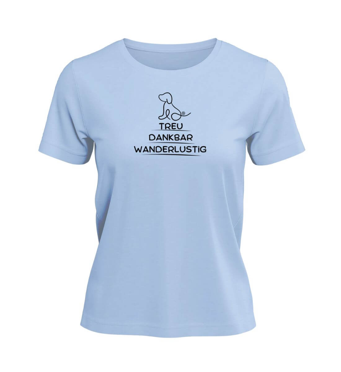Wandern mit Hund | Damen Premium Organic T-Shirt | Farbe: Blue Soul | Rad&Rucksack