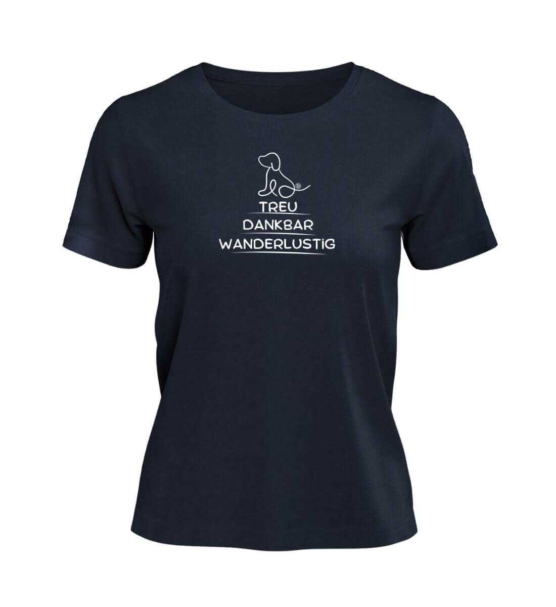 Wandern mit Hund | Damen Premium Organic T-Shirt | Farbe: French Navy | Rad&Rucksack