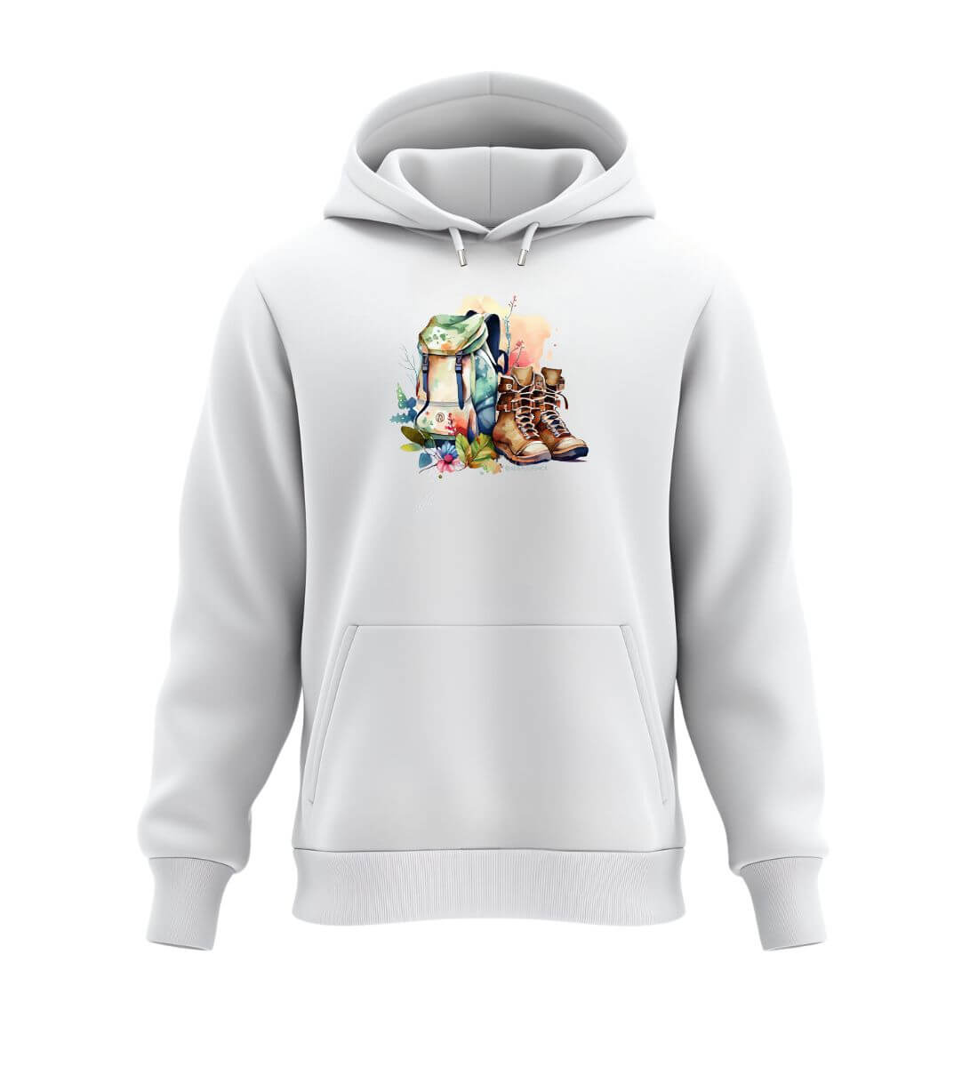 Wanderrucksack | Unisex Organic Hoodie | Farbe: White | Rad&Rucksack