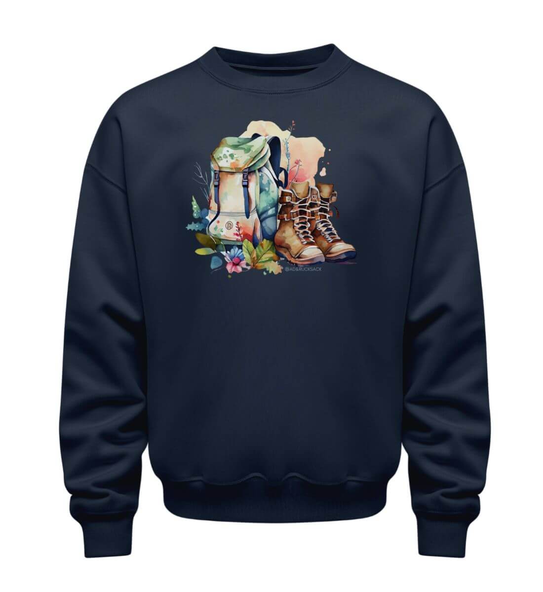 Wanderrucksack | Unisex Organic Pullover | Farbe: French Navy | Rad&Rucksack