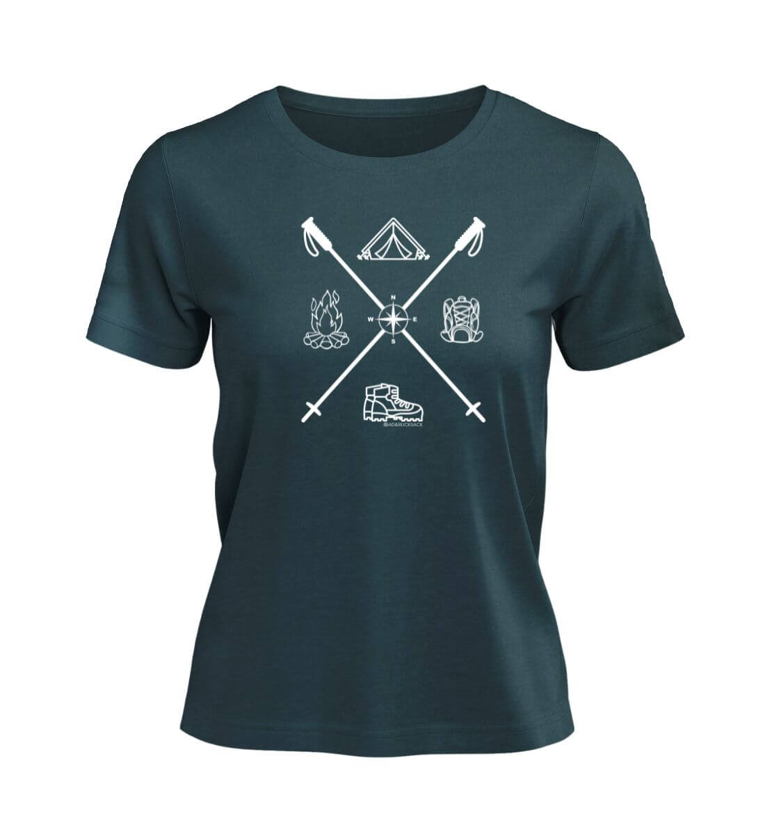 Wanderstöcke | Damen Premium Organic T-Shirt | Farbe: Stargazer | Rad&Rucksack