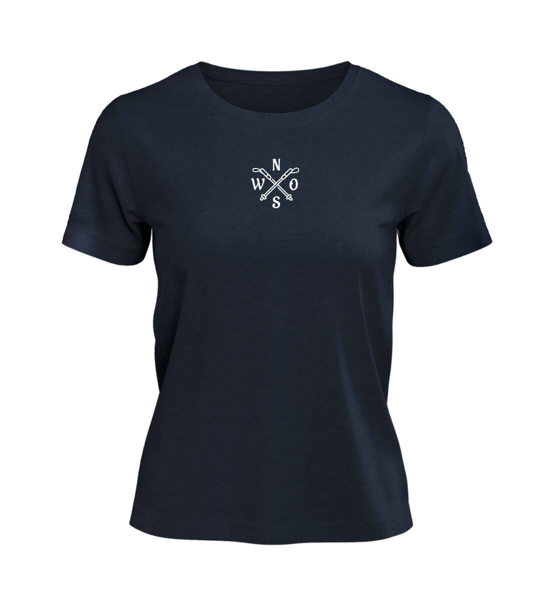 Wanderstöcke | Damen Premium Organic T-Shirt (Stick) | Farbe: French Navy | Rad&Rucksack