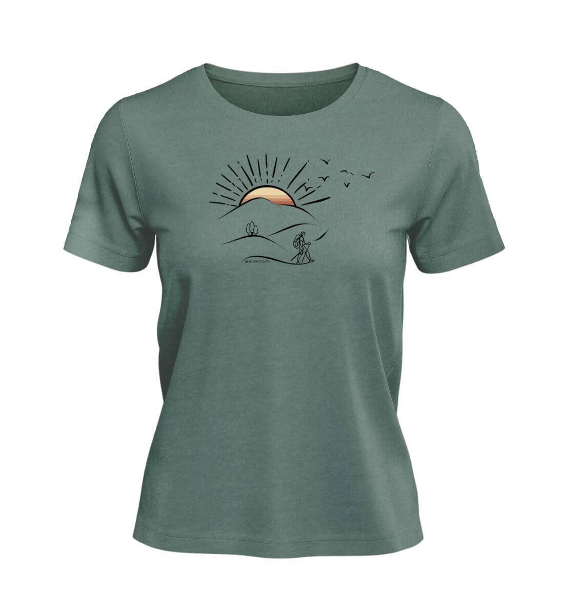 Wanderungen | Damen Premium Organic T-Shirt | Farbe: Green Bay | Rad&Rucksack