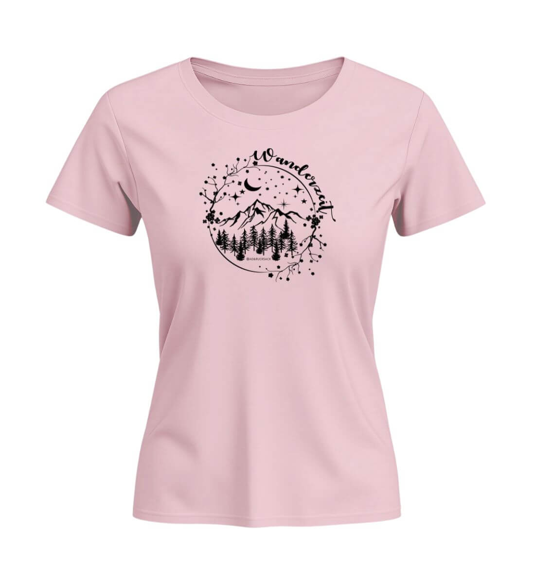 Wanderzeit | Damen Premium Organic T-Shirt (Fitted) | Farbe: Cotton Pink | Rad&Rucksack