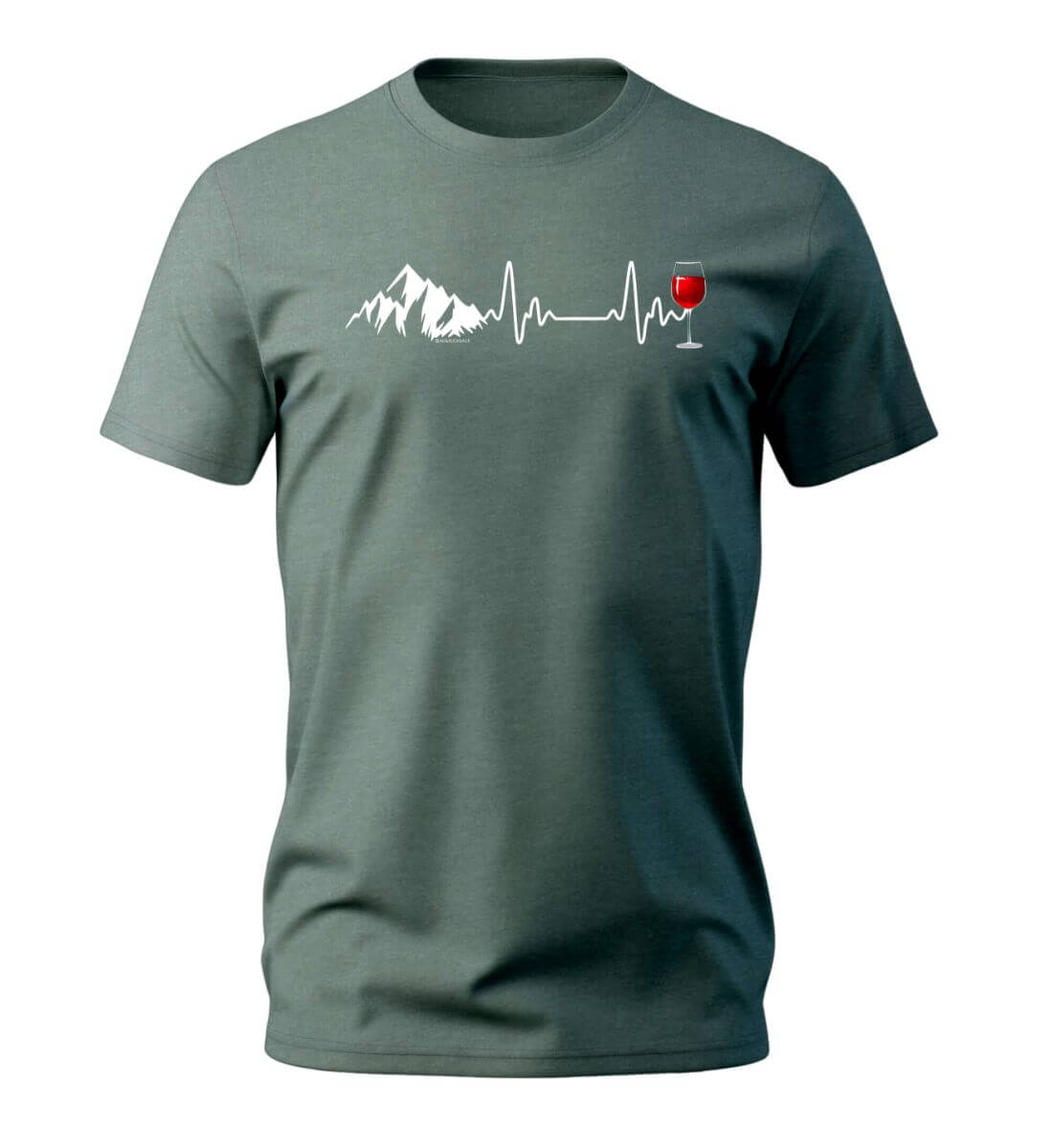 Wein Berg Herzschlag | Herren Premium Organic T-Shirt | Farbe: Green Bay | Rad&Rucksack