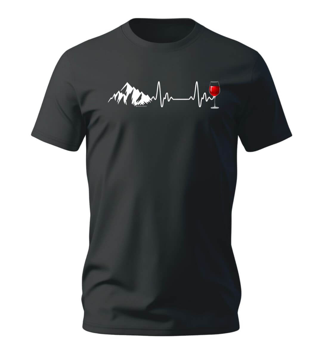 Wein Berg Herzschlag | Herren Premium Organic T-Shirt | Farbe: Schwarz | Rad&Rucksack