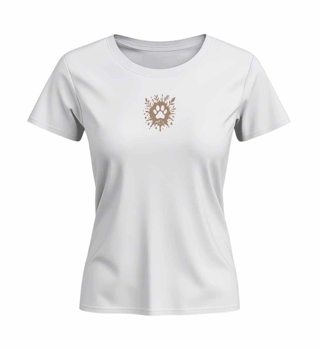 Hund Pfote | Damen Premium Organic T-Shirt (Fitted) | Farbe: White | Rad&Rucksack