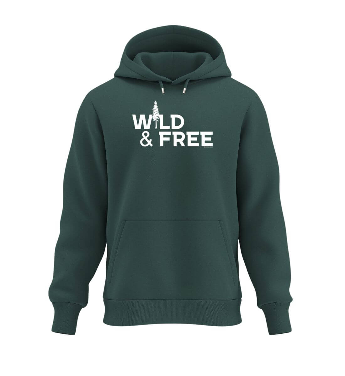 Wild & Free | Unisex Organic Hoodie | Farbe: Glazed Green | Rad&Rucksack