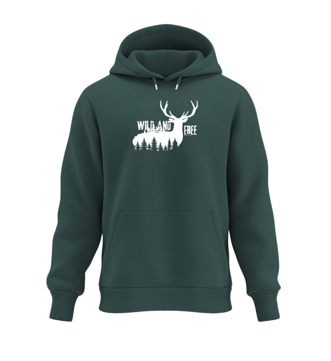 Wild and Free | Unisex Organic Hoodie | Farbe: Glazed Green | Rad&Rucksack