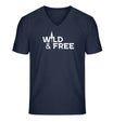 Wild & Free | Herren V-Neck Premium Organic T-Shirt | Farbe: French Navy | Rad&Rucksack