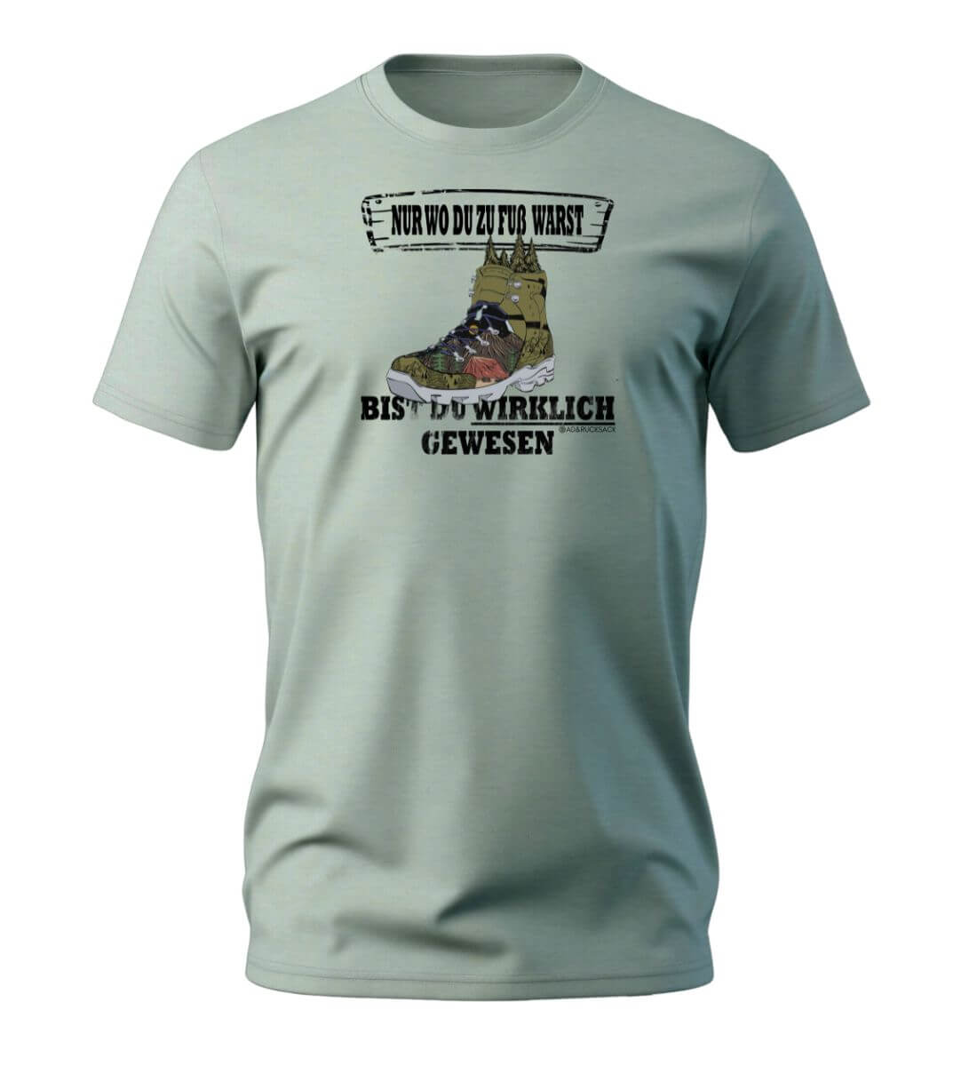 Zu Fuß warst | Herren Premium Organic T-Shirt | Farbe: Aloe | Rad&Rucksack