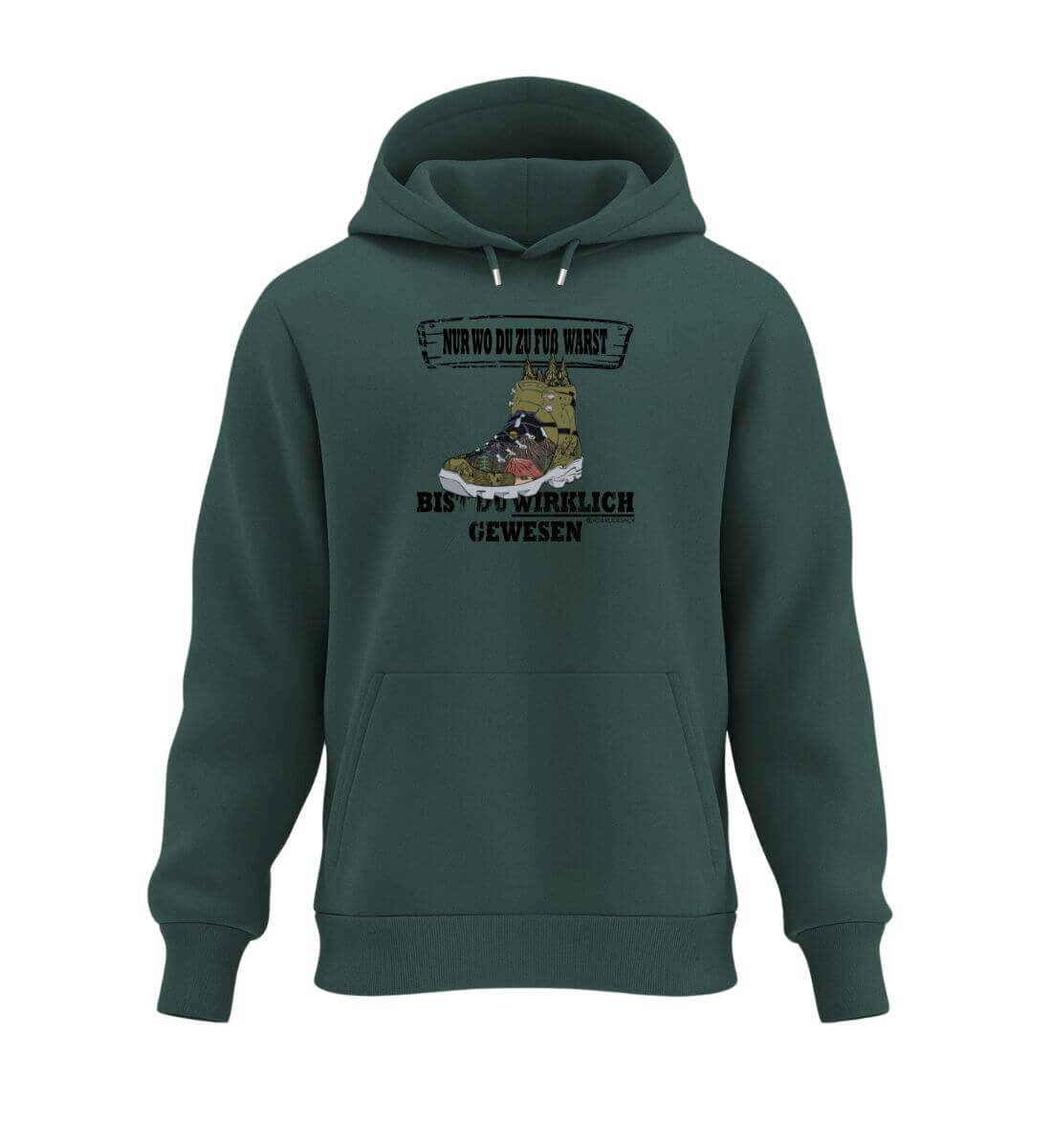 Zu Fuß warst | Unisex Organic Hoodie | Farbe: Glazed Green | Rad&Rucksack
