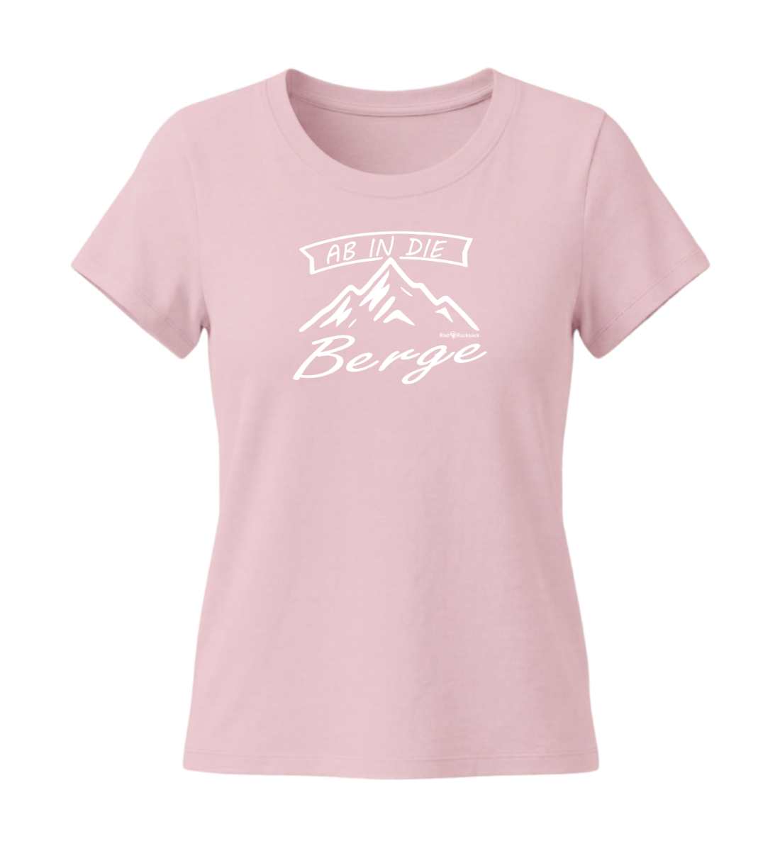 Ab in die Berge | Damen Premium Organic T-Shirt (Fitted) in Cotton Pink von Rad&Rucksack