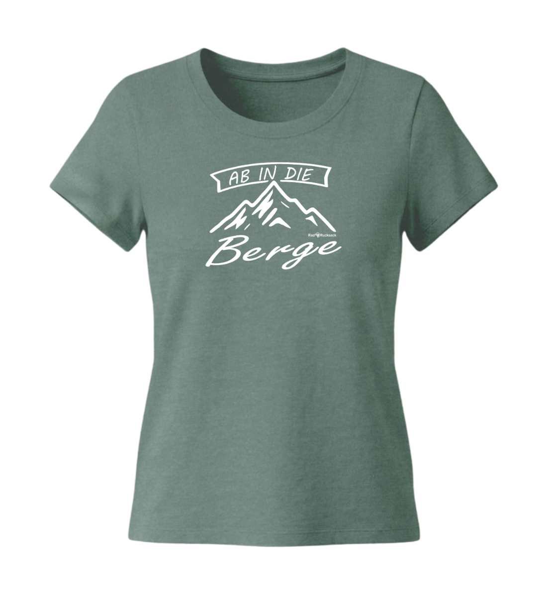 Ab in die Berge | Damen Premium Organic T-Shirt (Fitted) in Green Bay von Rad&Rucksack