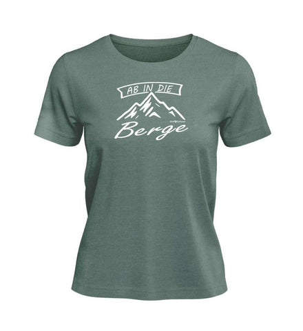 Ab in die Berge T-Shirt Damen Meeresgrün (Green Bay) – Produktbild (100% Bio-Baumwolle) von Rad&Rucksack