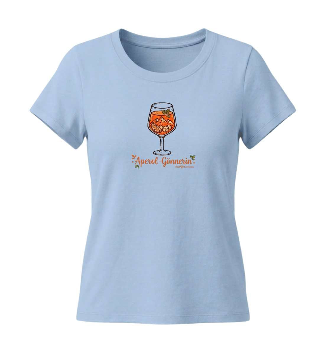 Aperol Gönnerin | Damen Premium Organic T-Shirt (Fitted) in Blue Soul von Rad&Rucksack