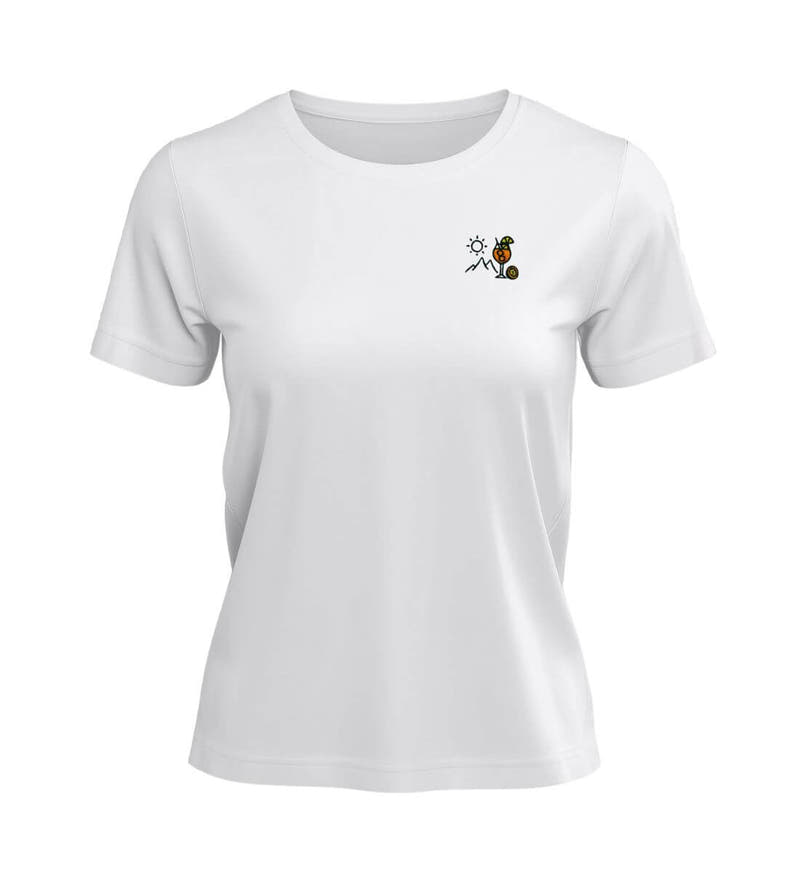 Aperol Sonne Berg | Damen Premium Organic T-Shirt (Stick) in White von Rad&Rucksack