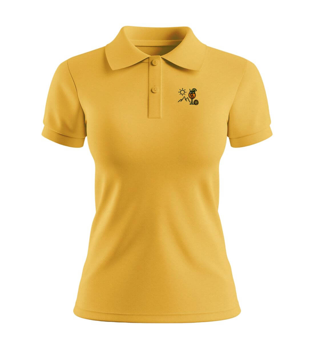 Aperol Sonne Berg Stick | Damen Premium Organic Poloshirt in Jojoba von Rad&Rucksack