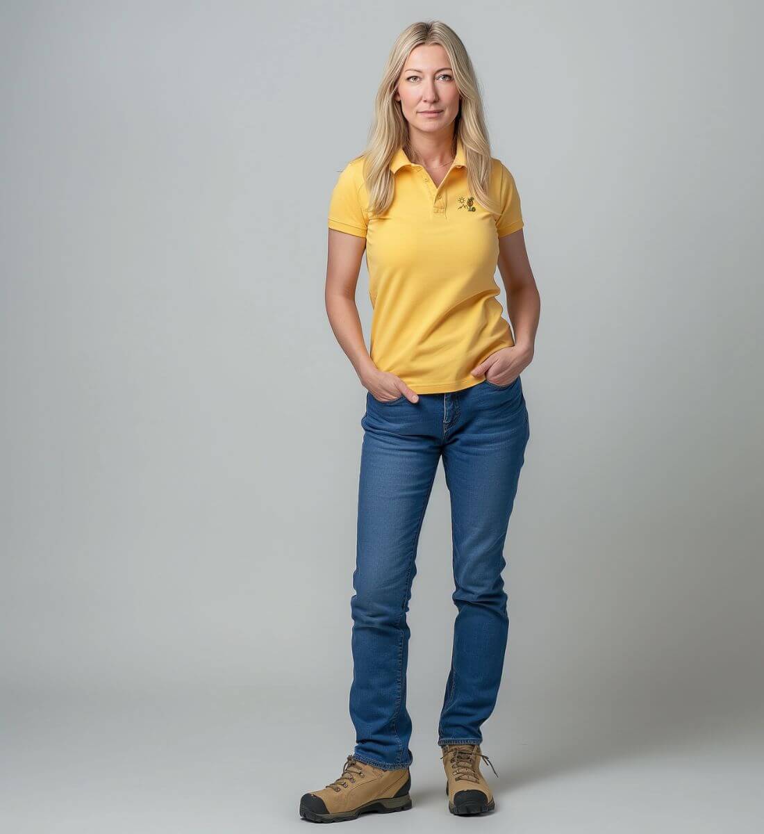 Aperol Sonne Berg Stick | Damen Premium Organic Poloshirt von Rad&Rucksack - weitere Modelansicht 2