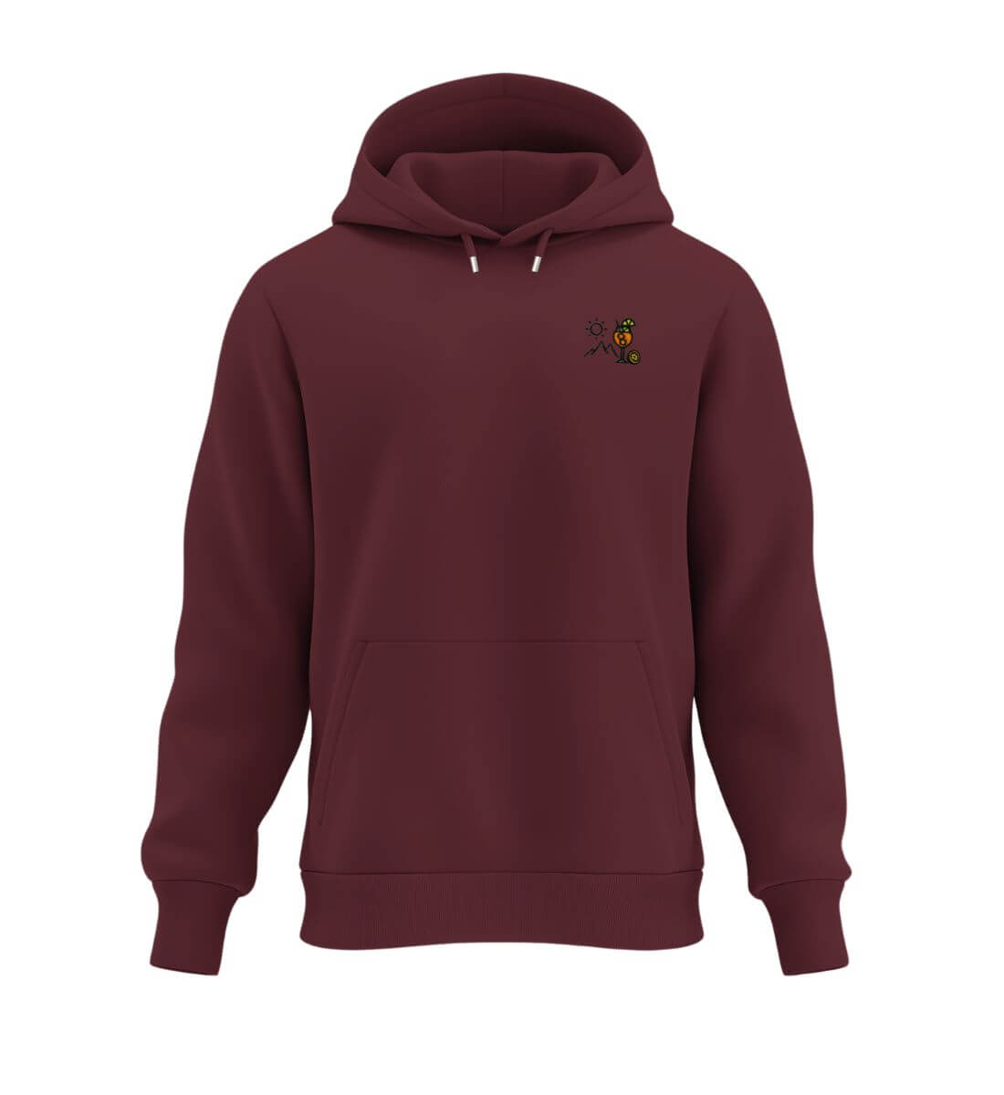 Aperol Sonne Berg | Unisex Organic Hoodie (Stick) in Burgundy von Rad&Rucksack