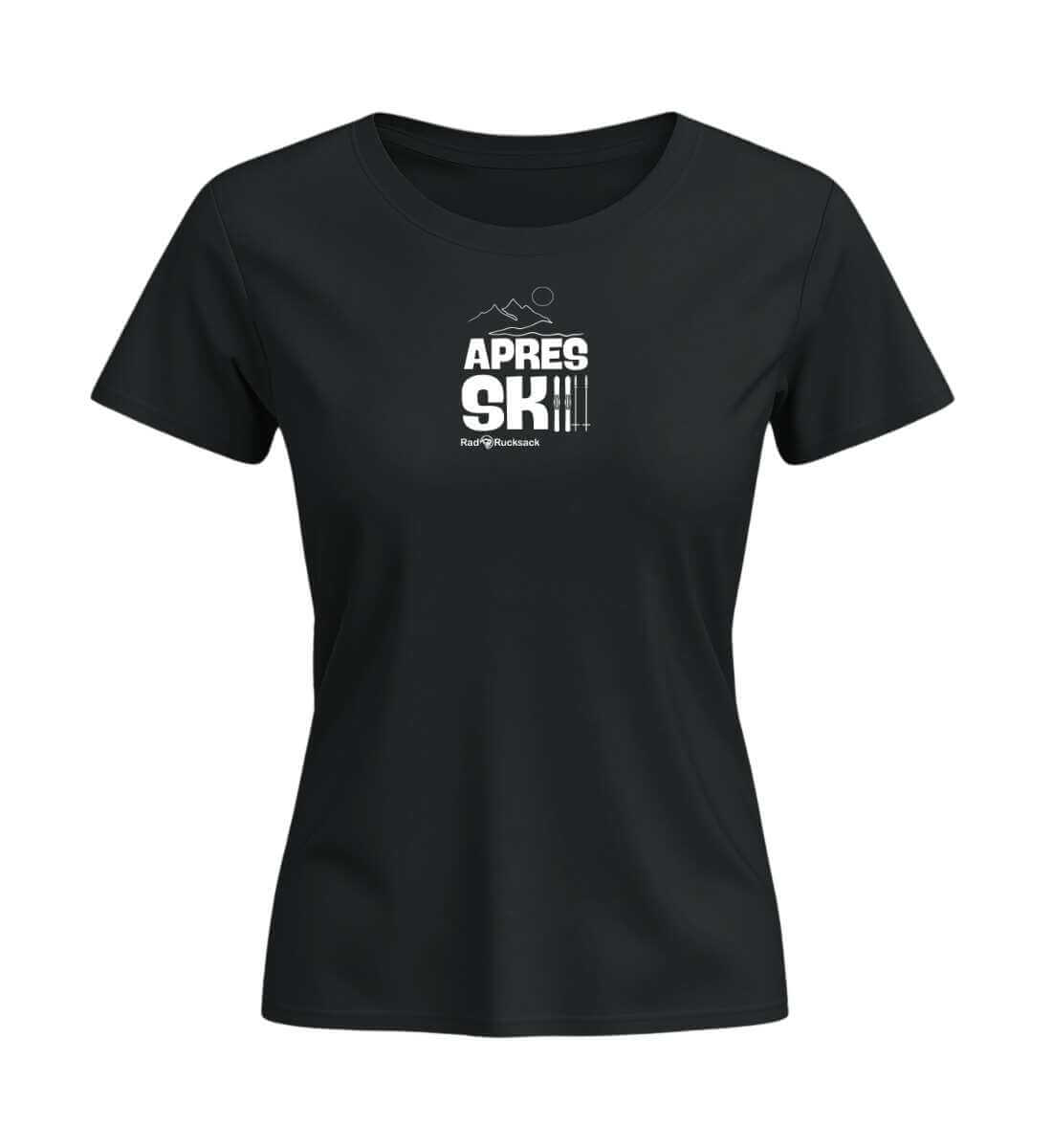 Apres Ski | Damen Premium Organic T-Shirt (Fitted) in Black von Rad&Rucksack