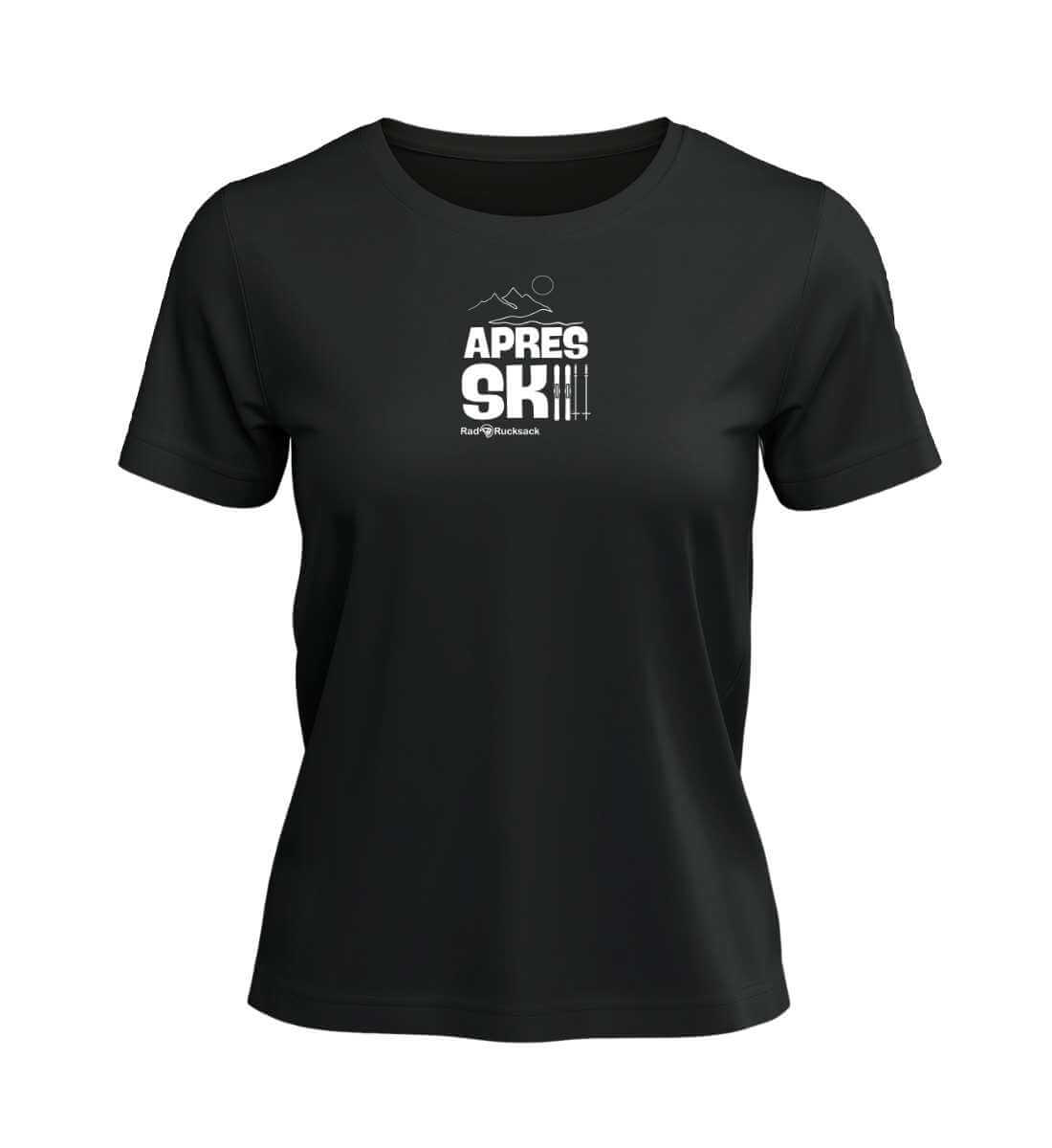 Apres Ski | Damen Premium Organic T-Shirt (Fitted) in Black von Rad&Rucksack