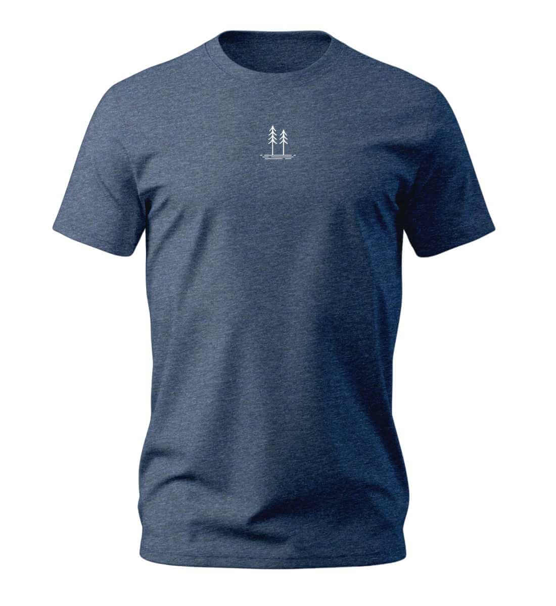 Bäume | Herren Premium Organic T-Shirt (Stick) in Dark Heather Blue von Rad&Rucksack