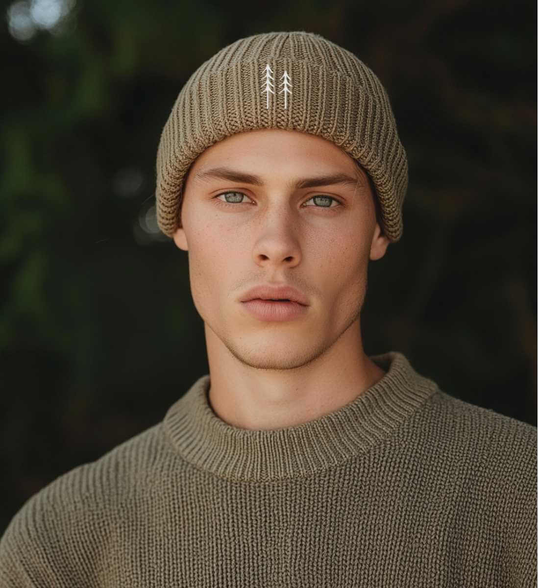 Bäume | Organic Wollmütze mit Stick von Rad&Rucksack - weitere Modelansicht 2