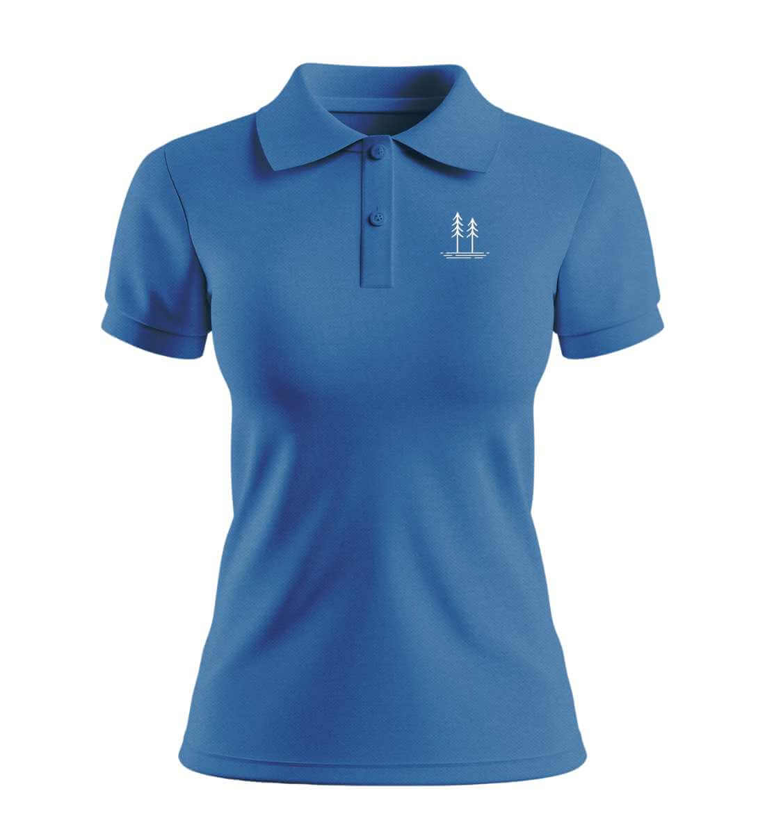 Bäume Stick | Damen Premium Organic Poloshirt in Royal Blue von Rad&Rucksack