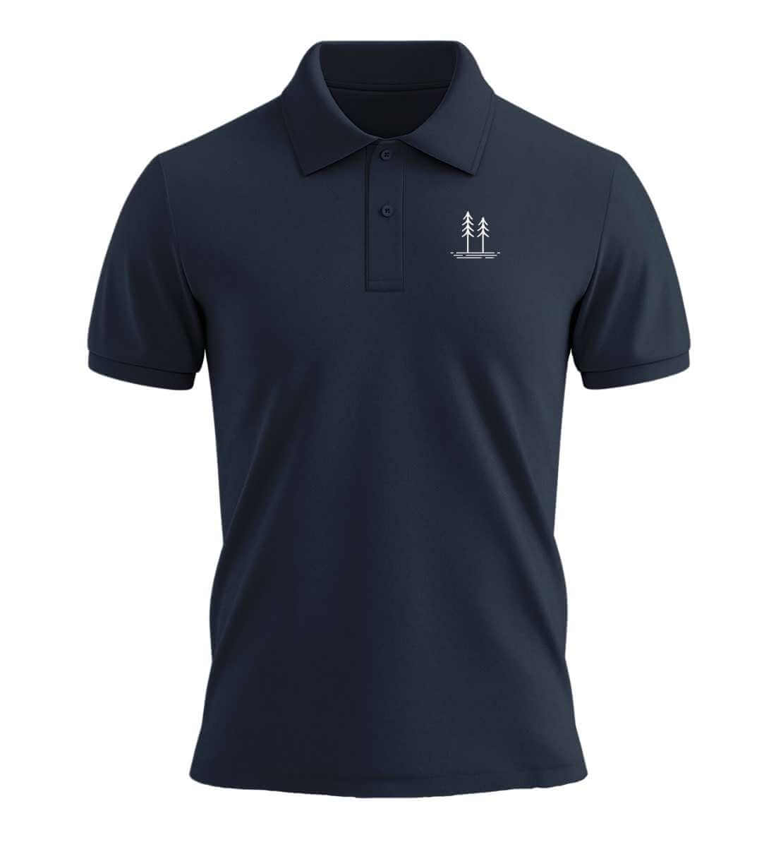Bäume Stick | Unisex Premium Organic Poloshirt in French Navy von Rad&Rucksack