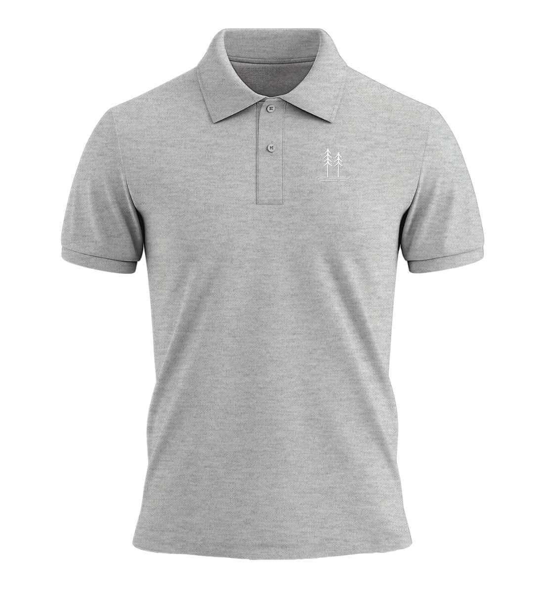Bäume Stick | Unisex Premium Organic Poloshirt in Grau (Meliert) von Rad&Rucksack