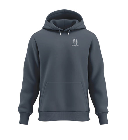 Bäume Hoodie Blaugrau (India Ink Grey) – Produktbild (350 g/m² Bio-Baumwolle) von Rad&Rucksack