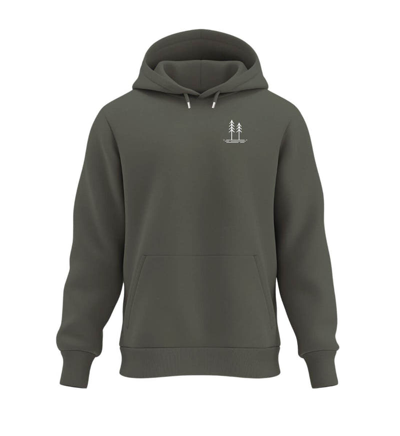 Bäume | Unisex Organic Hoodie in Khaki von Rad&Rucksack