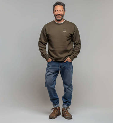 Bio Sweatshirt 350g Bäume – Detailaufnahme (350 g/m² Bio-Baumwolle) von Rad&Rucksack