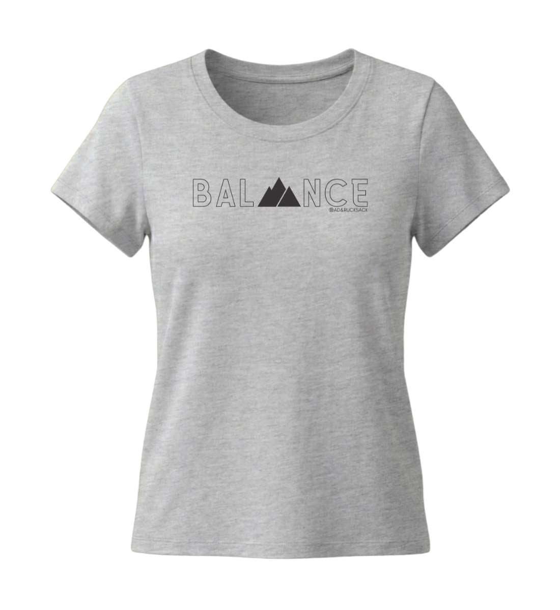 Balance | Damen Premium Organic T-Shirt (Fitted) in Heather Grey von Rad&Rucksack