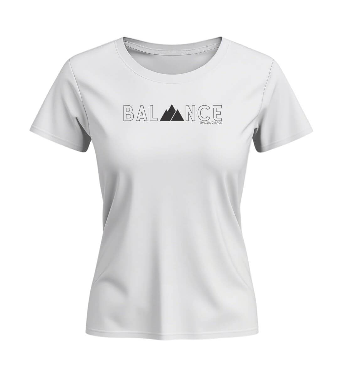 Balance | Damen Premium Organic T-Shirt (Fitted) in White von Rad&Rucksack
