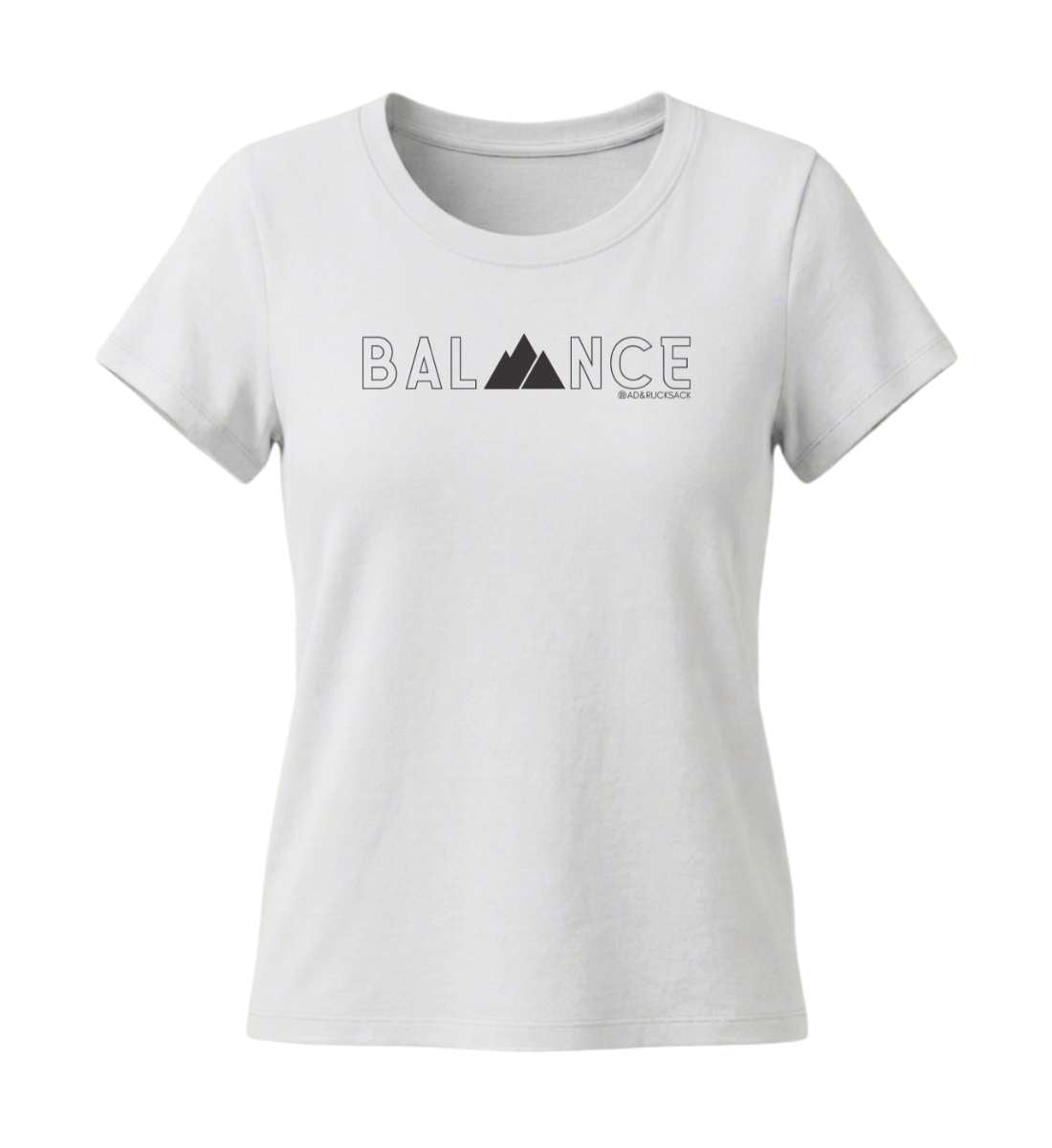 Balance | Damen Premium Organic T-Shirt (Fitted) in White von Rad&Rucksack