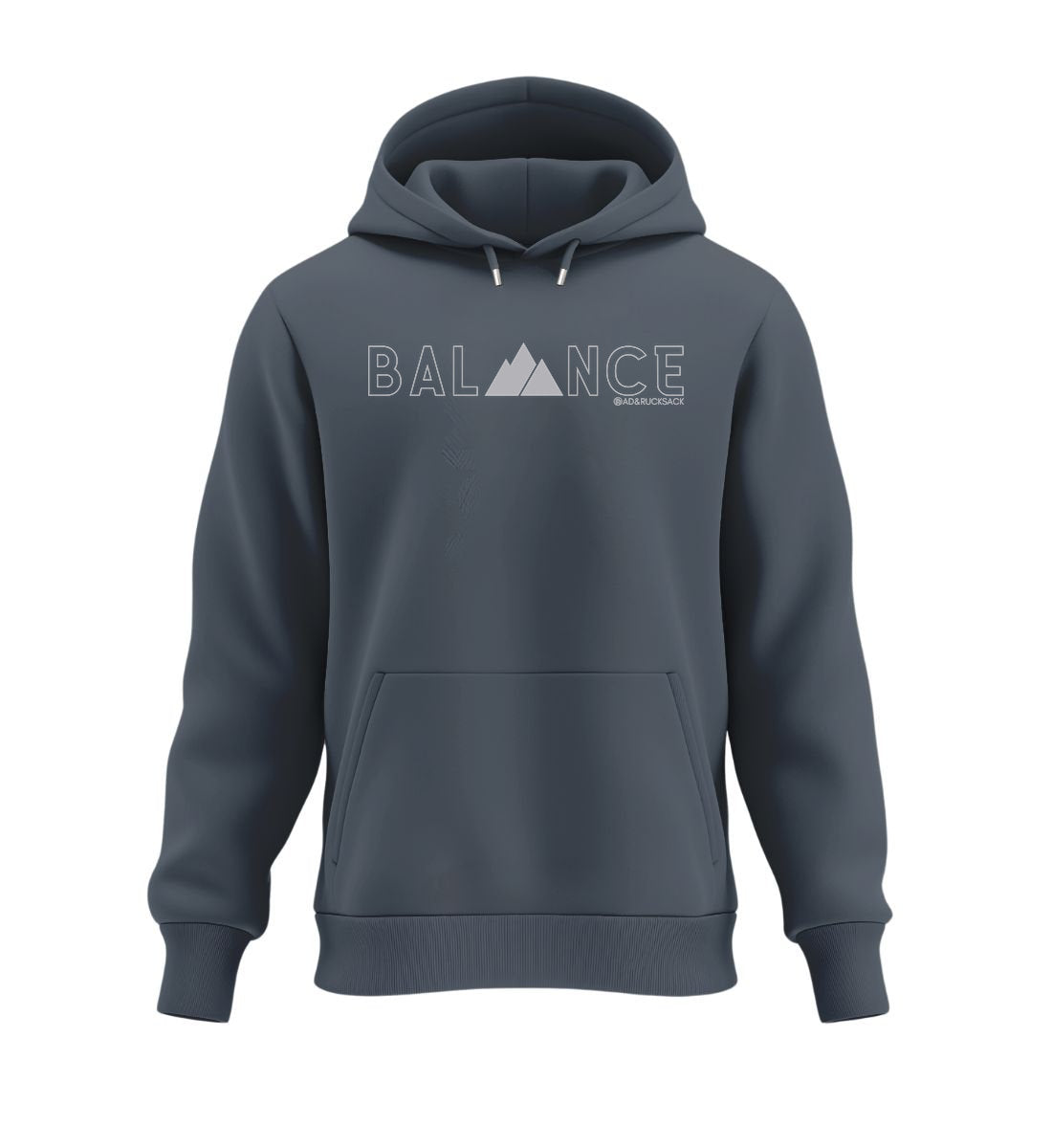 Balance Grau | Unisex Organic Hoodie in India Ink Grey von Rad&Rucksack