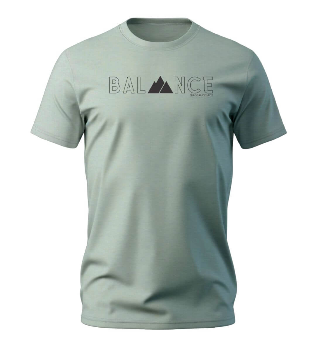 Balance T-Shirt Herren Salbeigrün (Aloe) – Produktbild (100% Bio-Baumwolle) von Rad&Rucksack