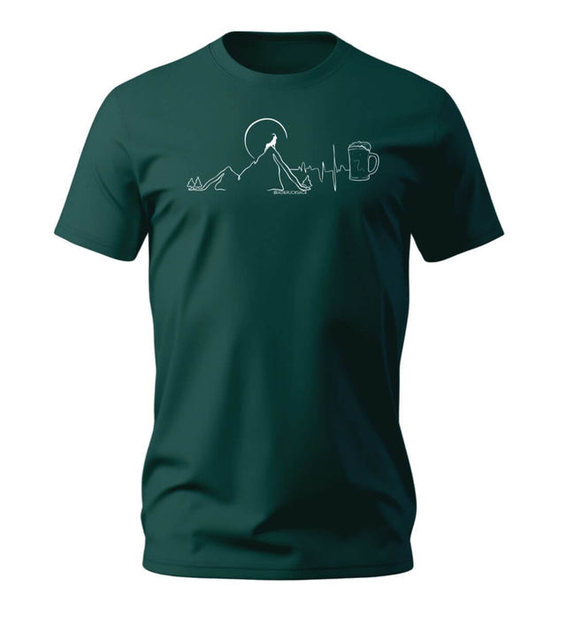 Berg Bock Bier T-Shirt Herren Tannengrün (Glazed Green) – Produktbild (100% Bio-Baumwolle) von Rad&Rucksack