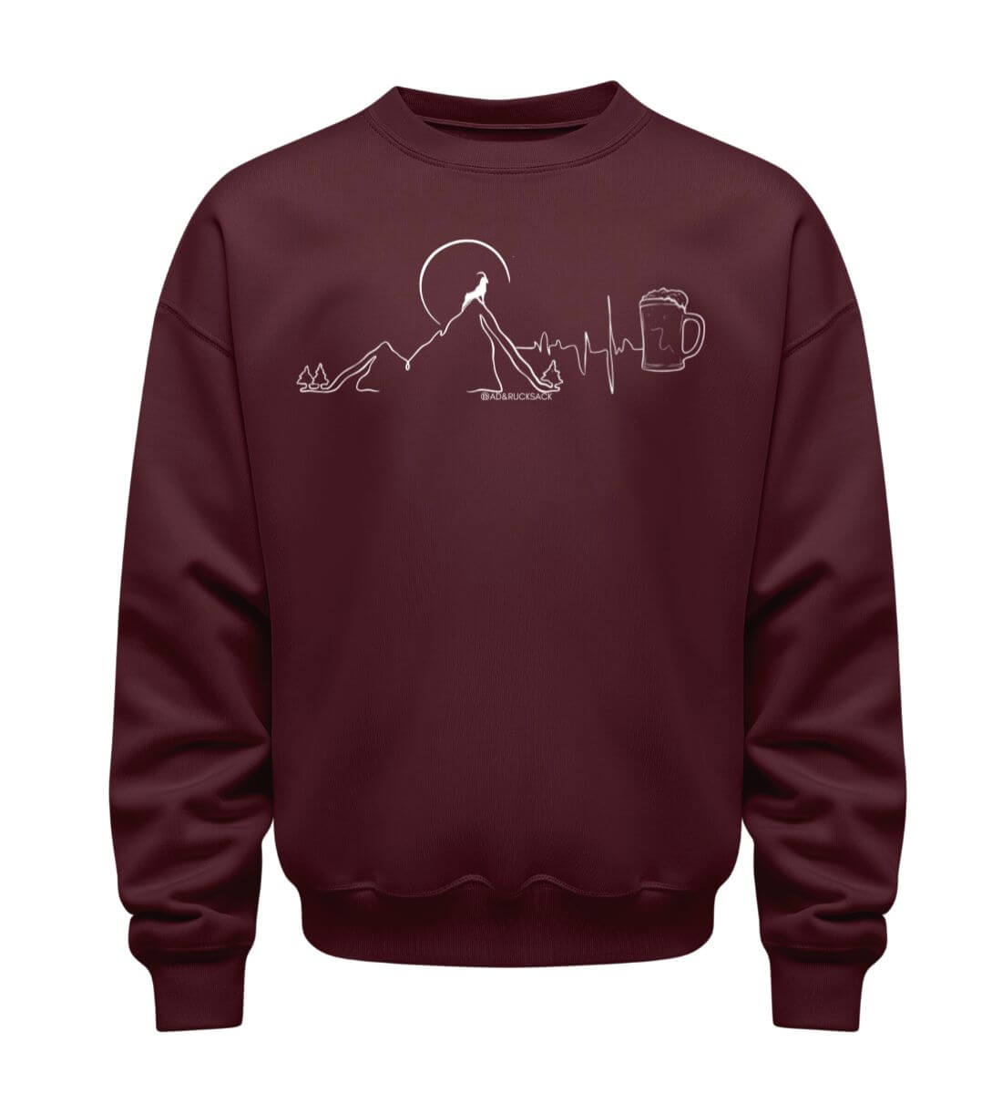 Berg Bock Bier | Unisex Organic Pullover in Burgundy von Rad&Rucksack