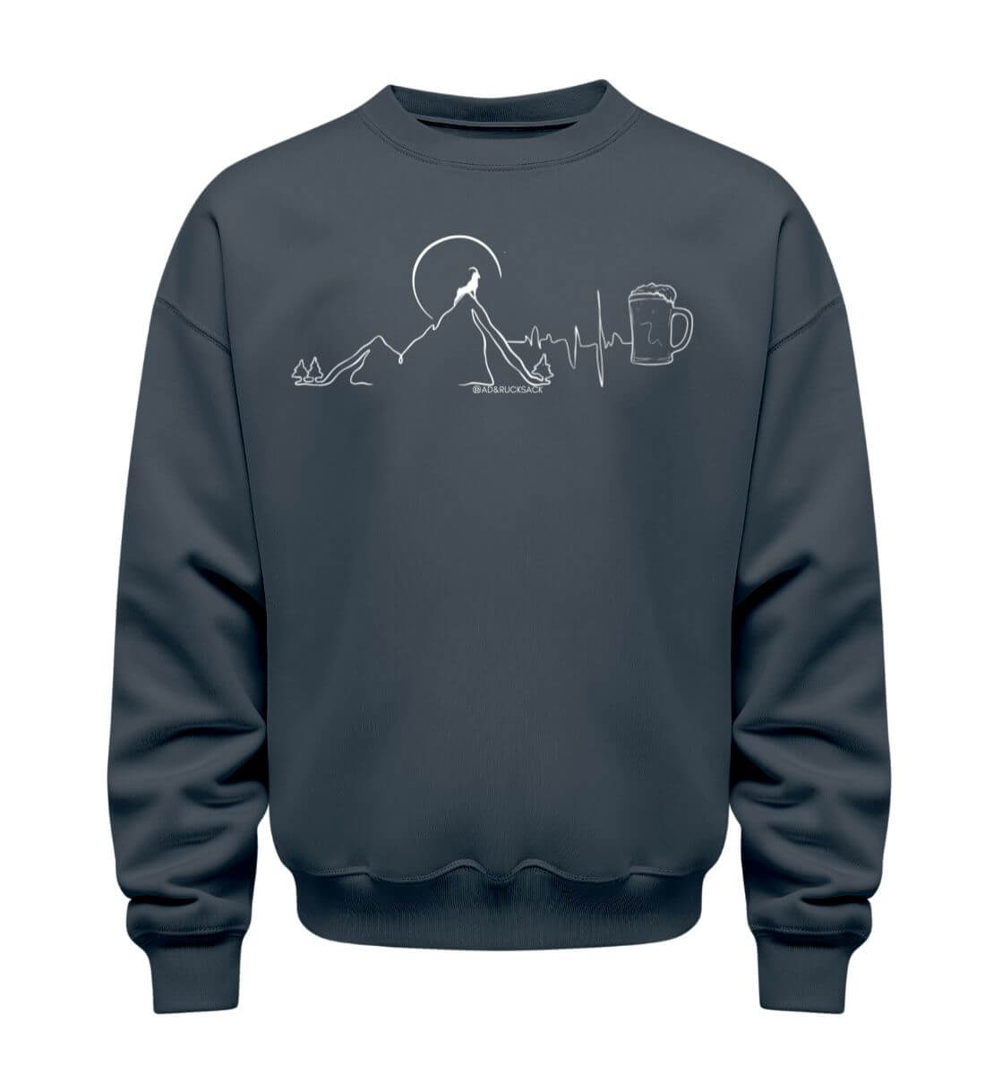 Berg Bock Bier | Unisex Organic Pullover in India Ink Grey von Rad&Rucksack